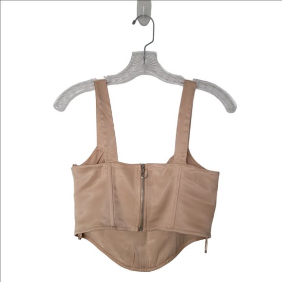 Zara Fairy Coquette Grunge Babydol Beige Corset Top Size Small - Picture 10 of 10